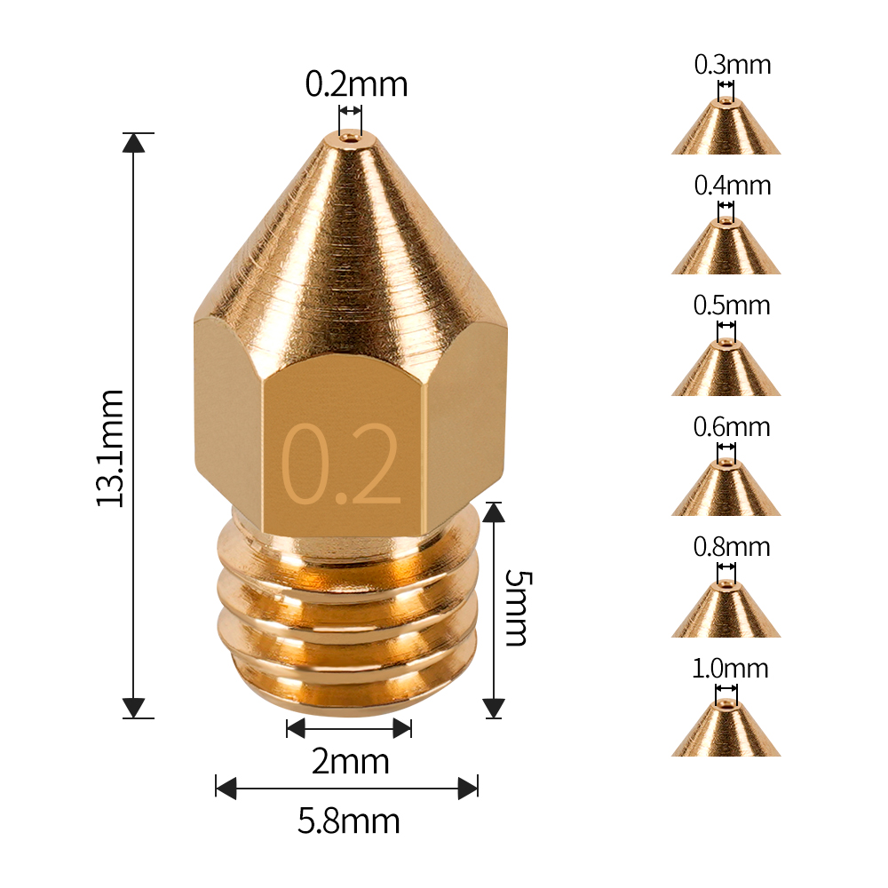 MK7 MK8 Nozzle 0.4mm 0.3mm 0.2 - Direct Drive Extruder recension och pris