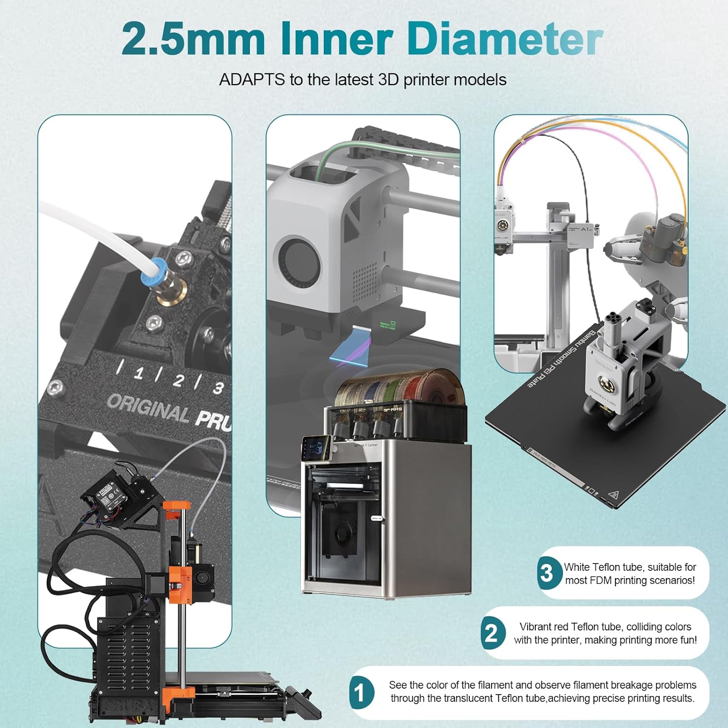 For Bambu Lab PTFE Tube 2.5mm  - Direct Drive Extruder recension och pris