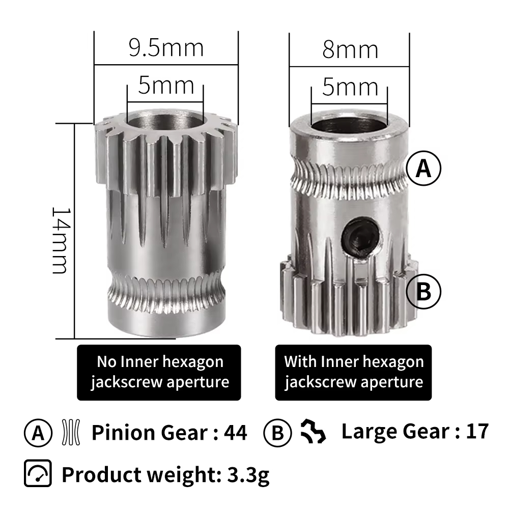 Dual Drive Gear Hardened Steel - Direct Drive Extruder recension och pris